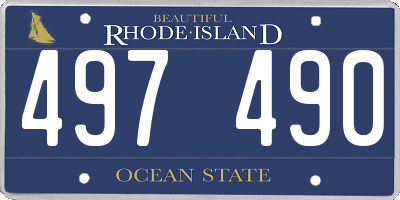 RI license plate 497490