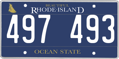 RI license plate 497493