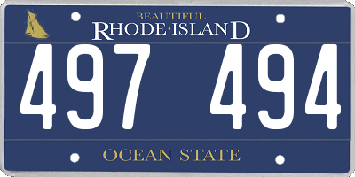 RI license plate 497494
