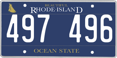 RI license plate 497496