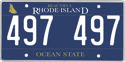 RI license plate 497497