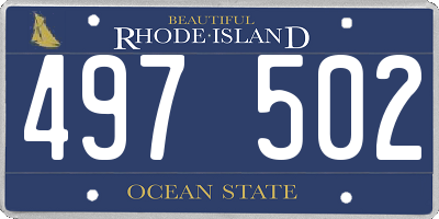 RI license plate 497502