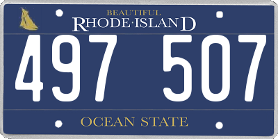 RI license plate 497507