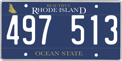 RI license plate 497513