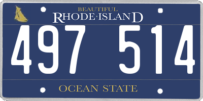 RI license plate 497514