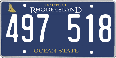 RI license plate 497518