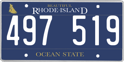 RI license plate 497519