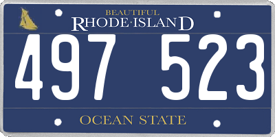 RI license plate 497523