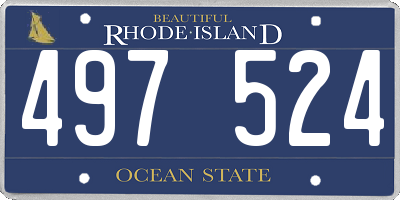 RI license plate 497524