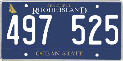 RI license plate 497525