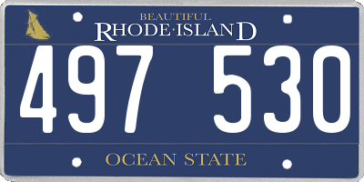 RI license plate 497530