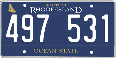 RI license plate 497531
