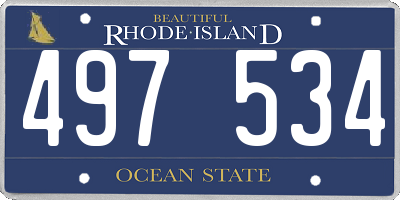 RI license plate 497534