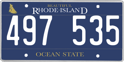 RI license plate 497535
