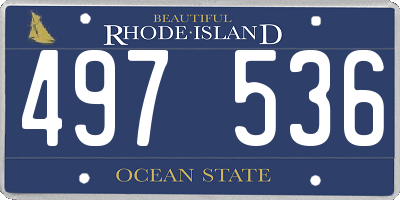 RI license plate 497536