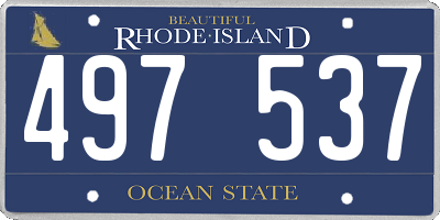 RI license plate 497537