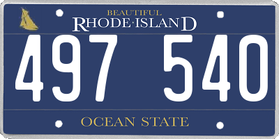 RI license plate 497540