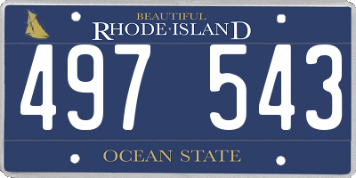 RI license plate 497543