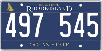 RI license plate 497545
