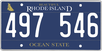 RI license plate 497546