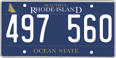 RI license plate 497560