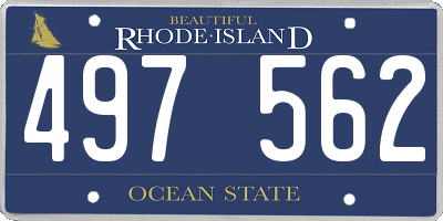 RI license plate 497562