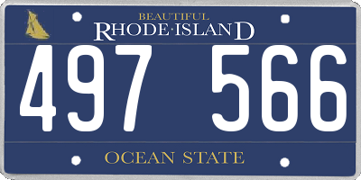 RI license plate 497566