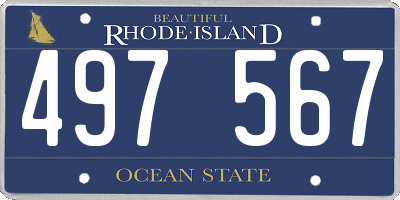 RI license plate 497567