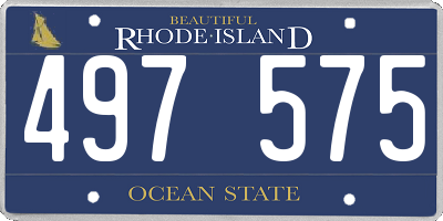 RI license plate 497575