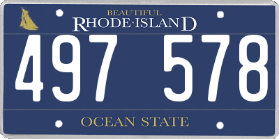 RI license plate 497578