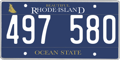 RI license plate 497580