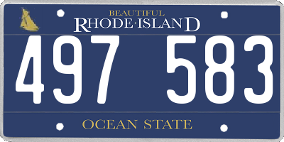 RI license plate 497583