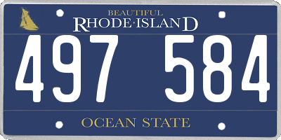 RI license plate 497584