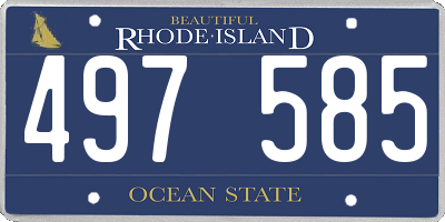 RI license plate 497585