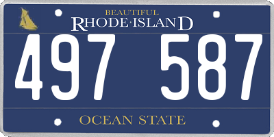 RI license plate 497587