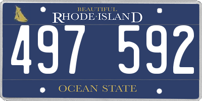 RI license plate 497592