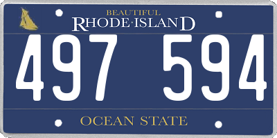 RI license plate 497594