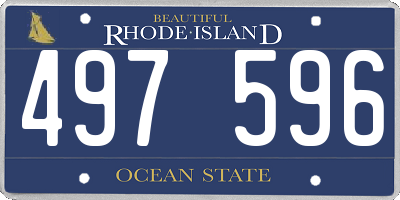 RI license plate 497596
