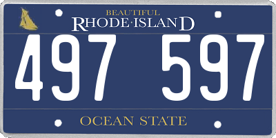RI license plate 497597