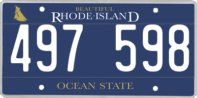 RI license plate 497598