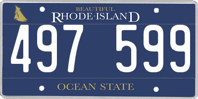 RI license plate 497599