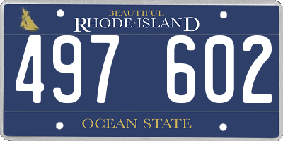 RI license plate 497602