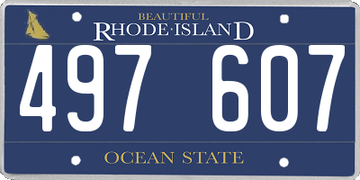 RI license plate 497607