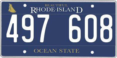 RI license plate 497608
