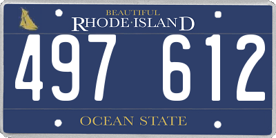 RI license plate 497612