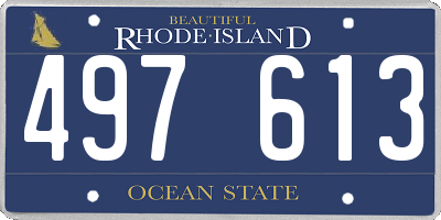 RI license plate 497613