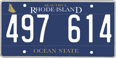 RI license plate 497614