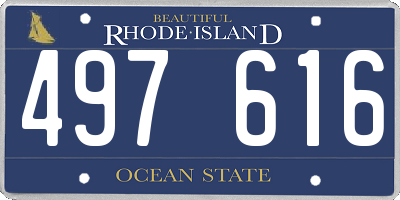 RI license plate 497616