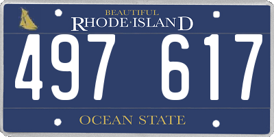 RI license plate 497617