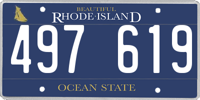 RI license plate 497619